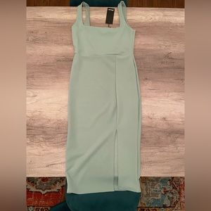 Nastygal Square neck midi dress in sage